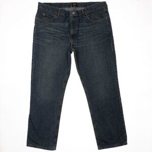Lee Regular Fit Straight Leg Jeans Mens Size 42x32 Actual 42x31 Dark Blue Denim